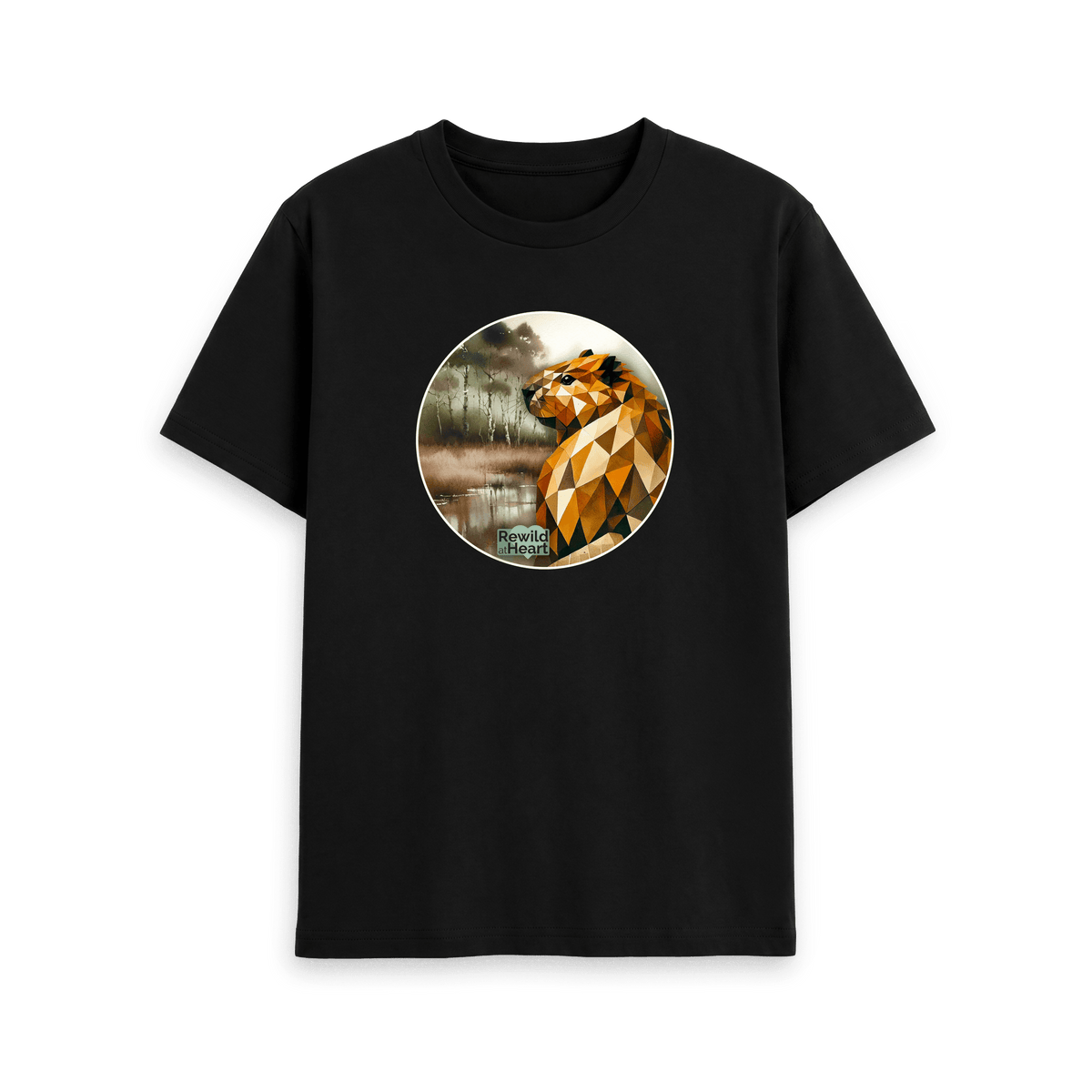 Black Printed T-shirt Front