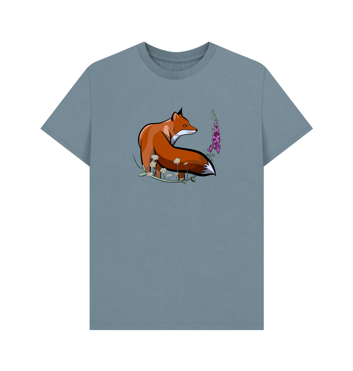 Stone Blue Printed T-shirt Front