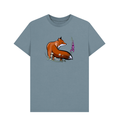 Stone Blue Printed T-shirt Front