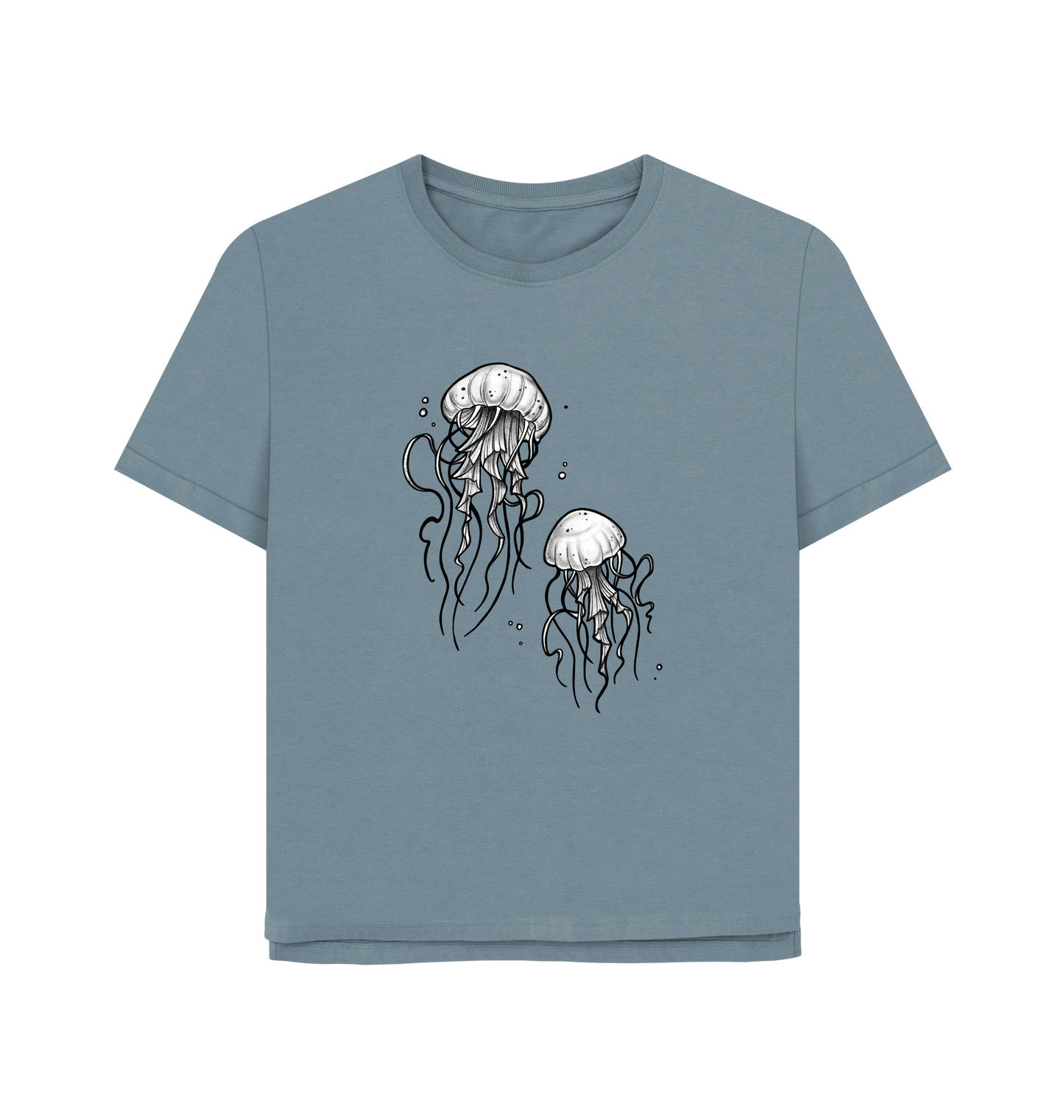 Stone Blue Printed T-shirt Front