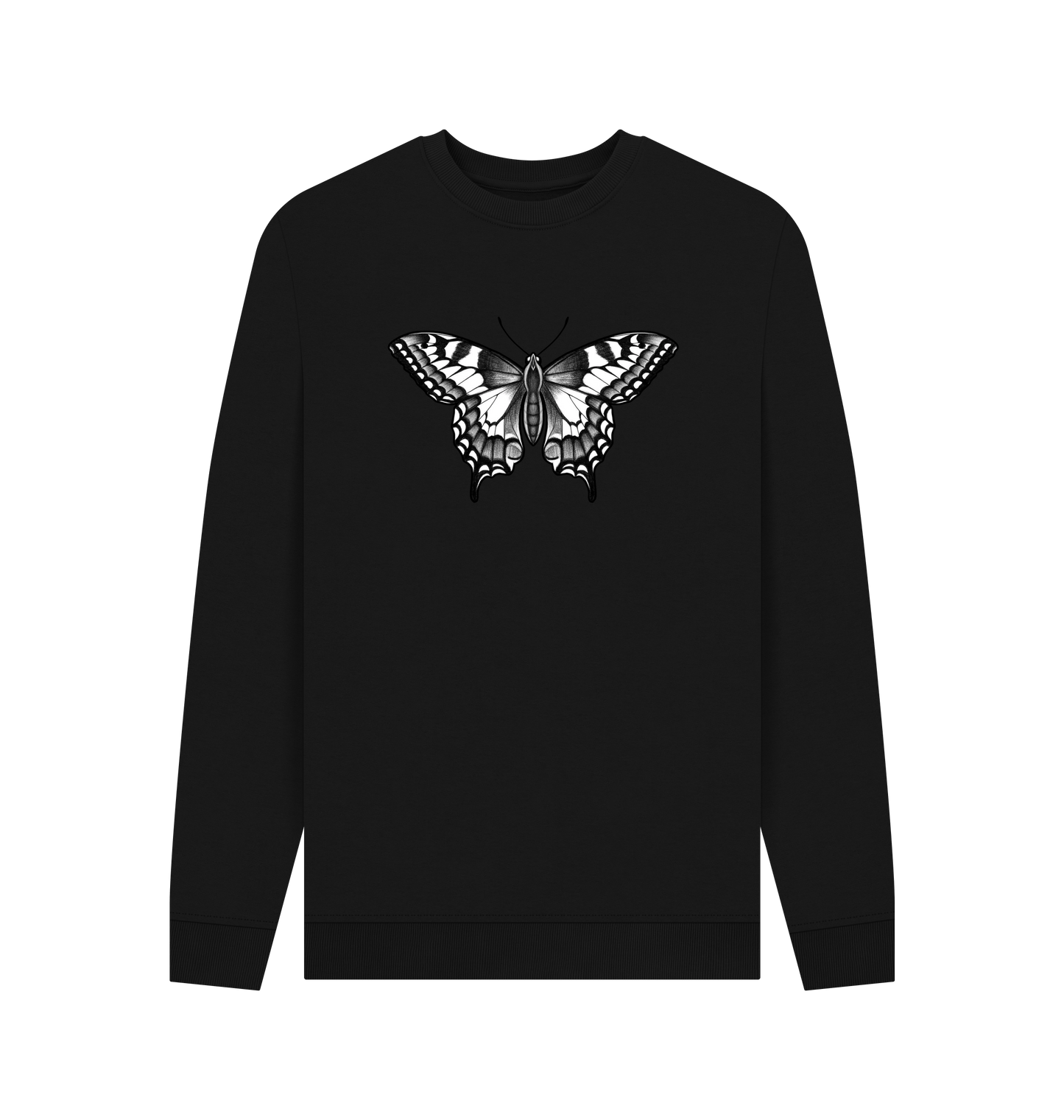 Black Printed Sweater Front