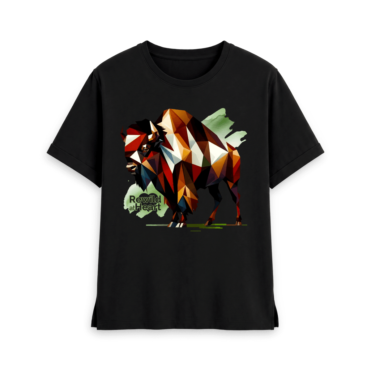 Black Printed T-shirt Front