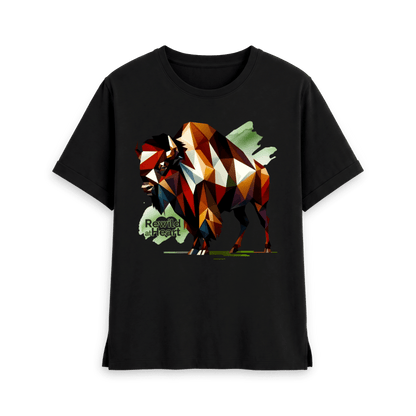 Black Printed T-shirt Front