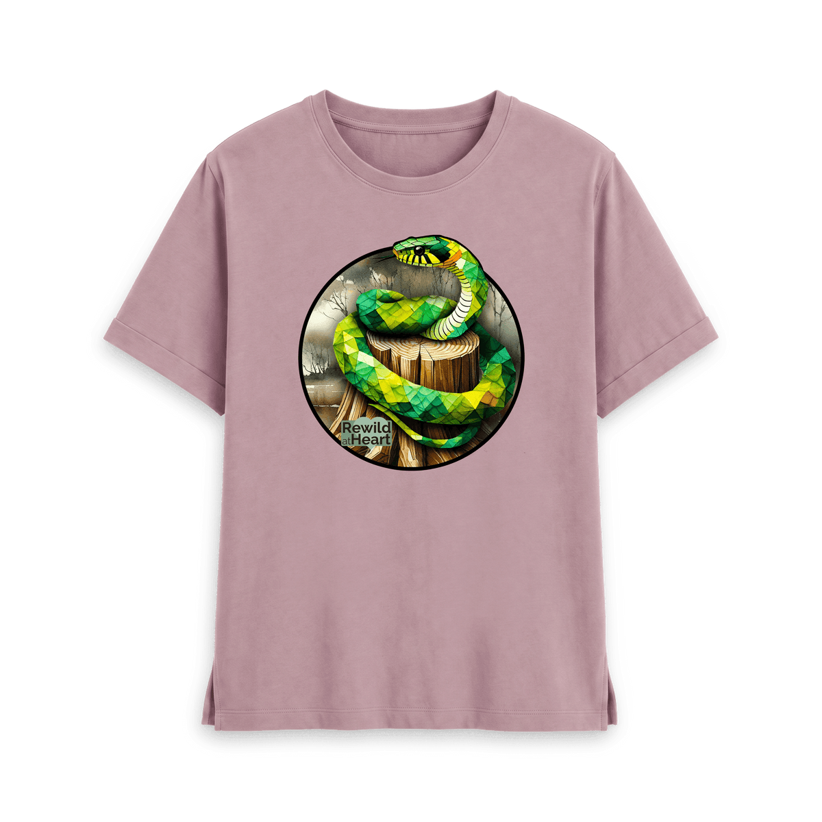 Mauve Printed T-shirt Front
