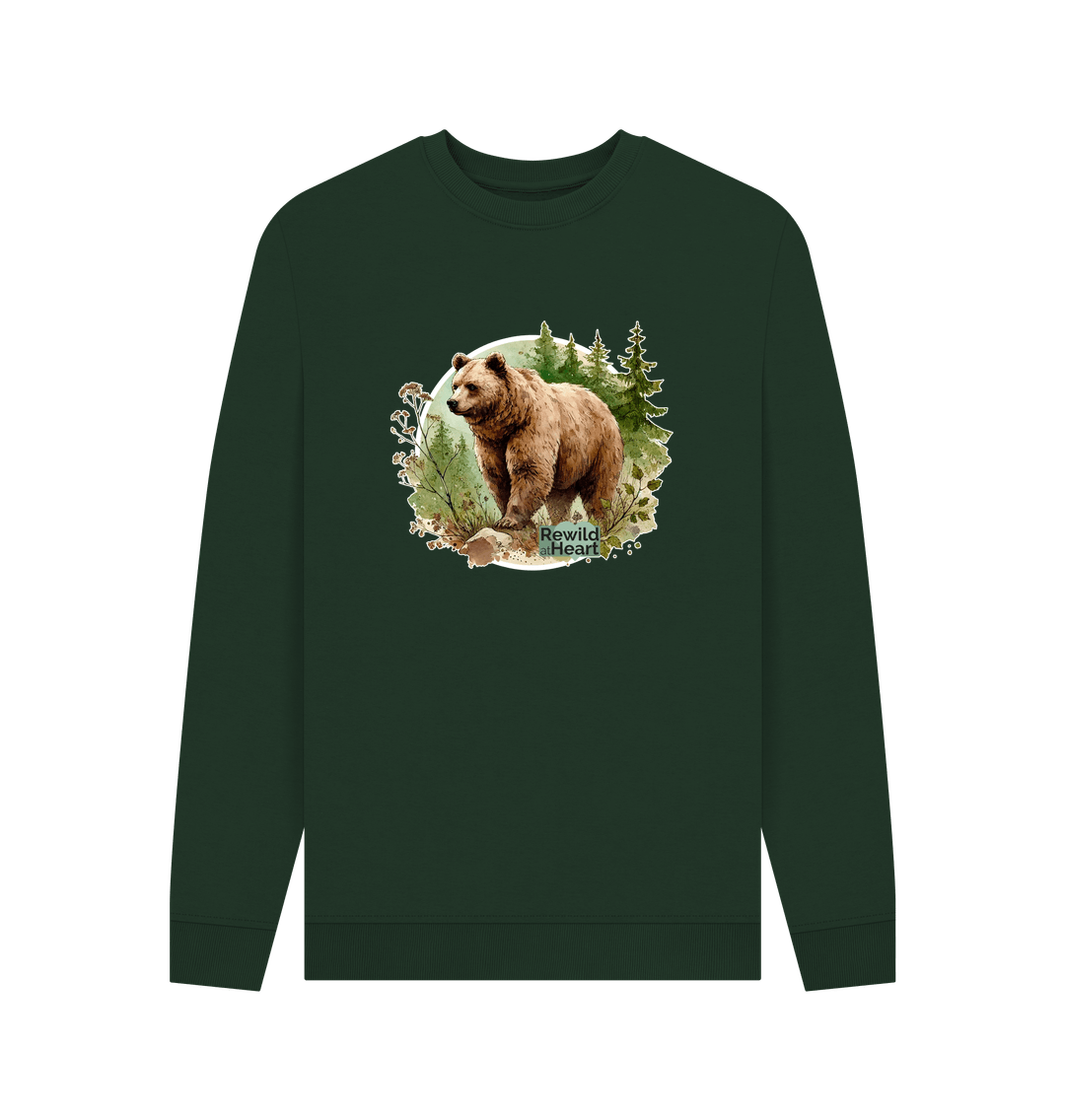 Evergreen Brown Bear Wilderness Men's Sweater