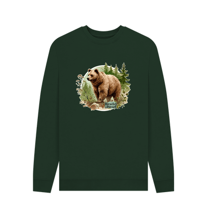 Evergreen Brown Bear Wilderness Men's Sweater