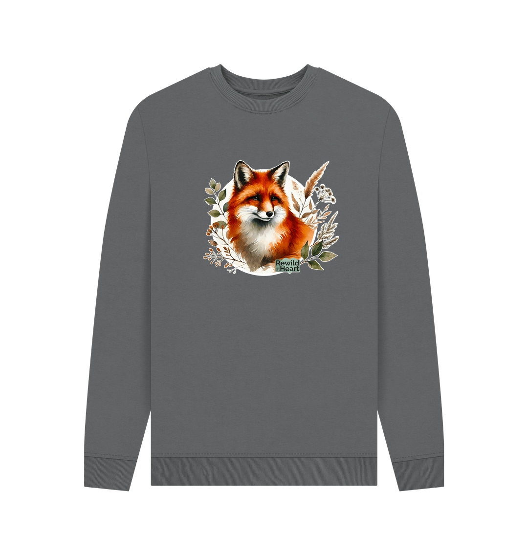 Slate Grey Woodland Fox Men's Sweater