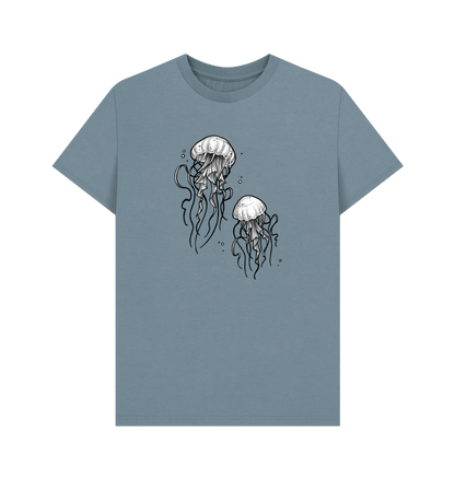 Stone Blue Printed T-shirt Front
