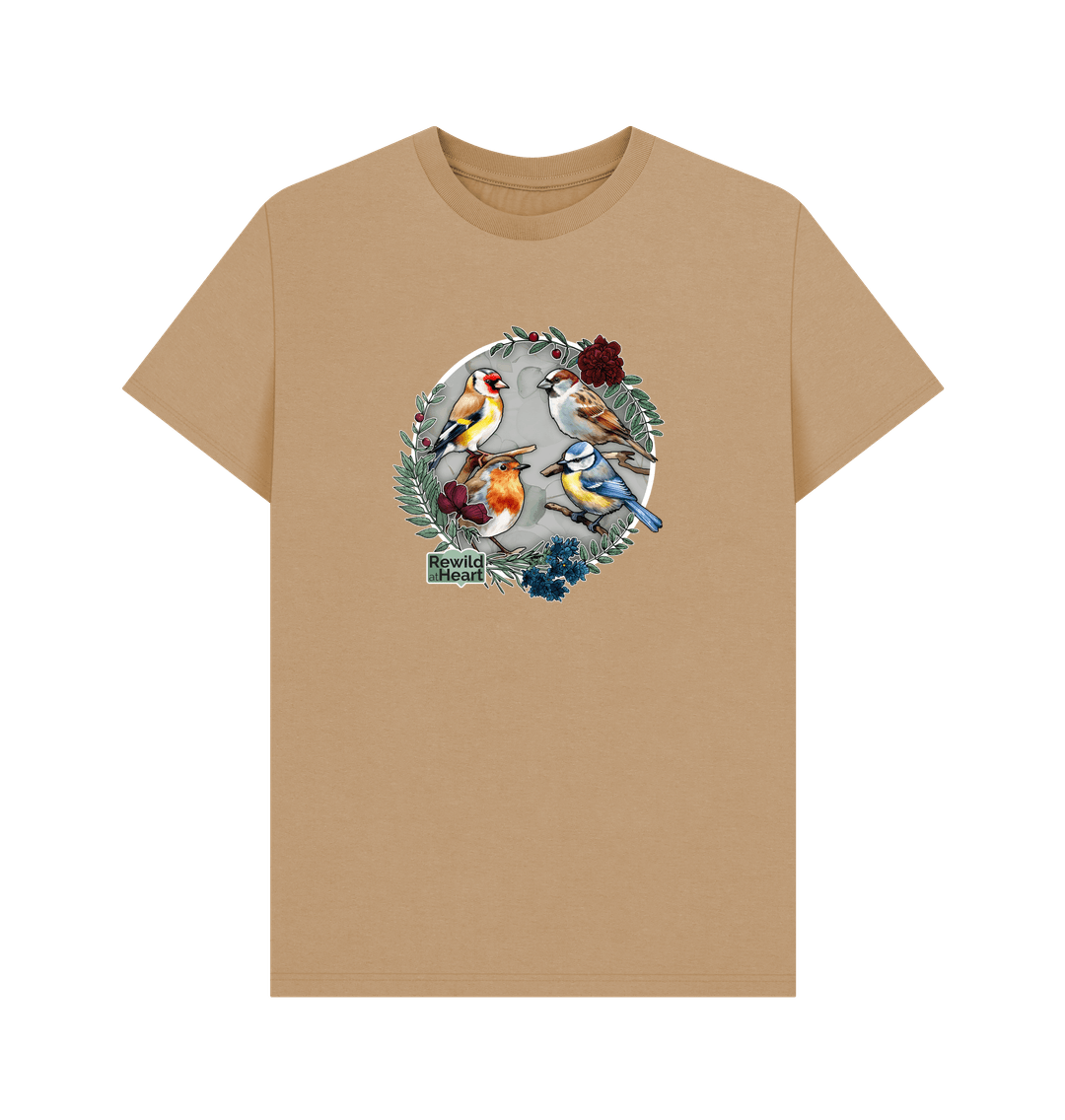 Sand British Songbird Wreath Men's T-Shirt