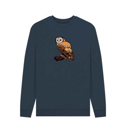 Navy Blue Printed Sweater Front