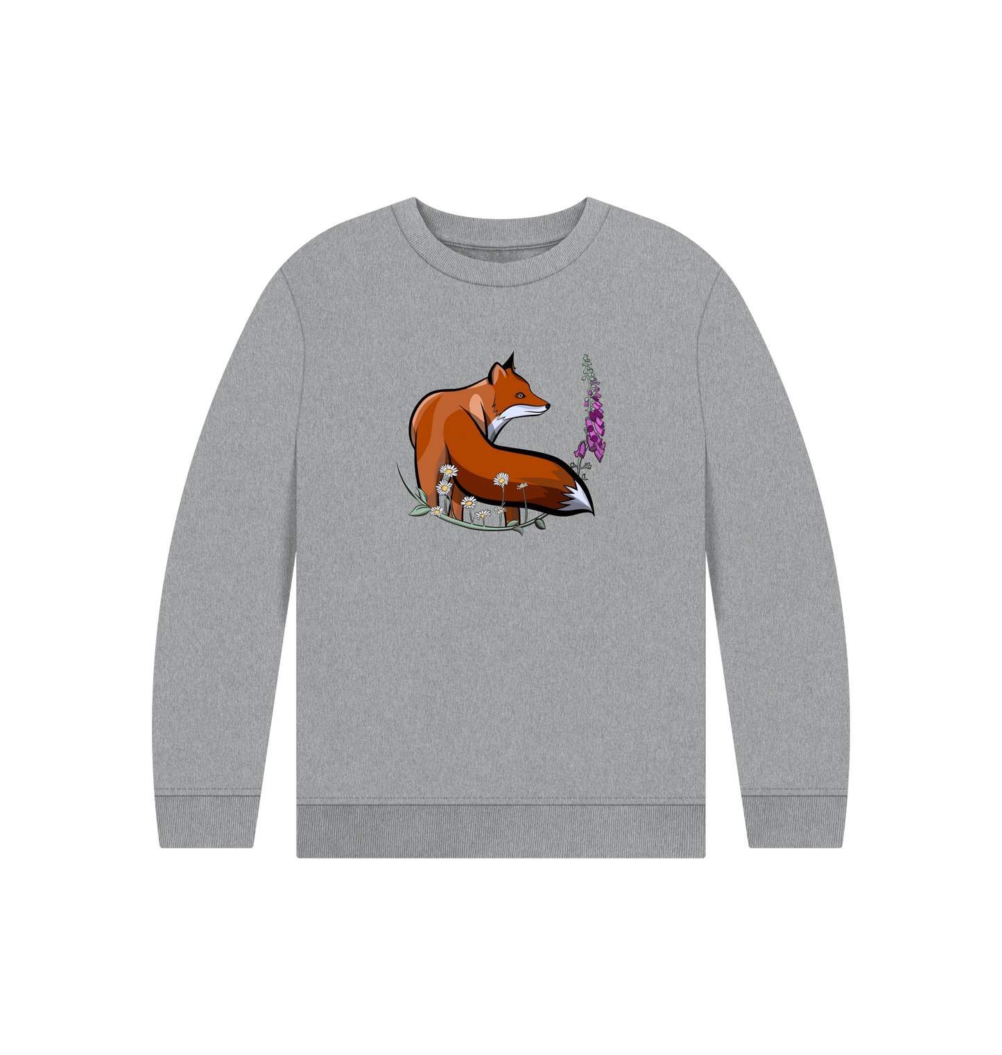 Athletic Grey Printed Kids Jumper Front