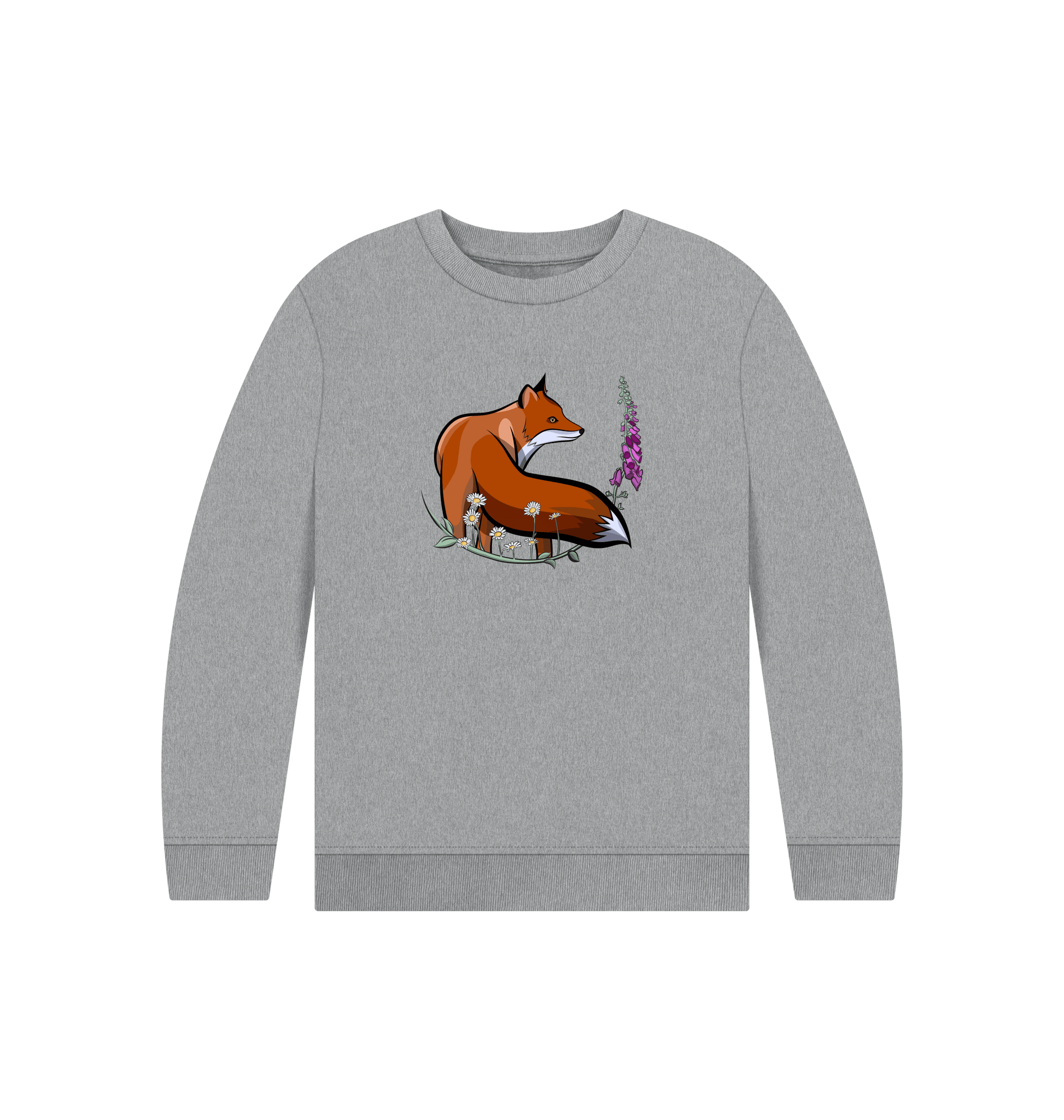 Athletic Grey Printed Kids Jumper Front