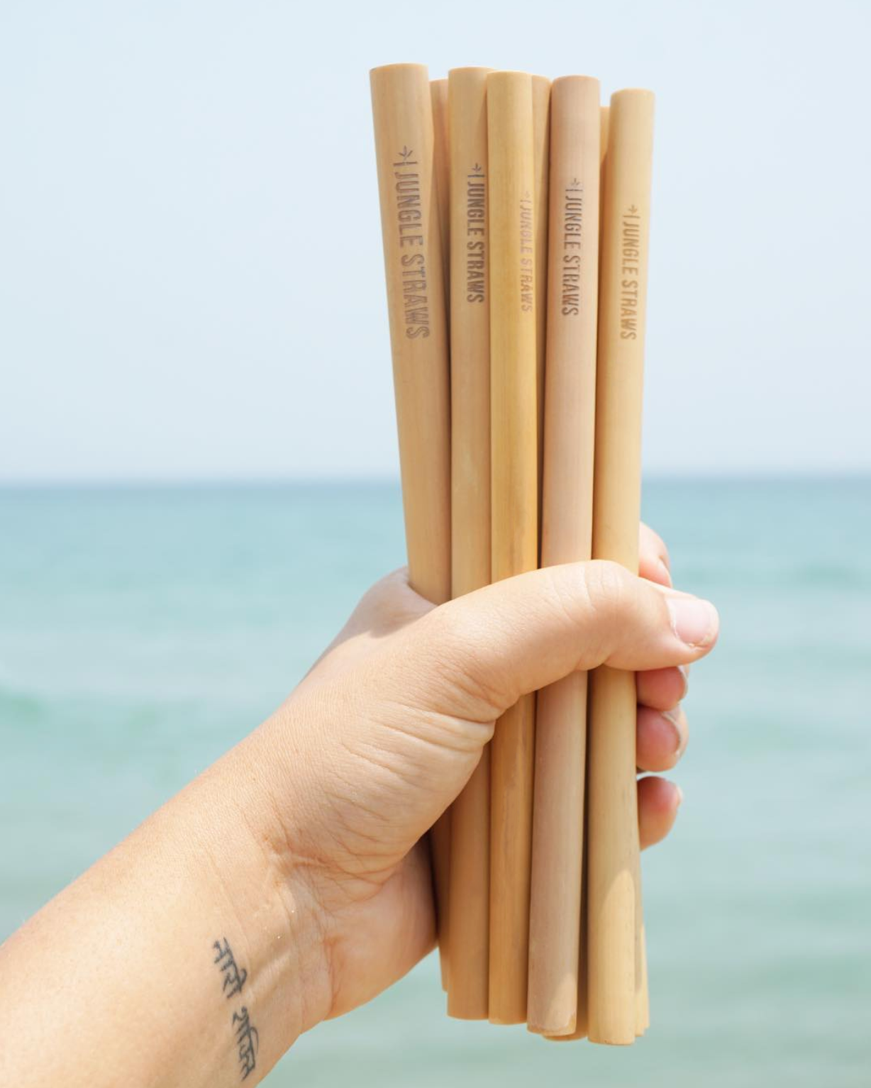 Reusable Bamboo Straw Set with Jute Pouch