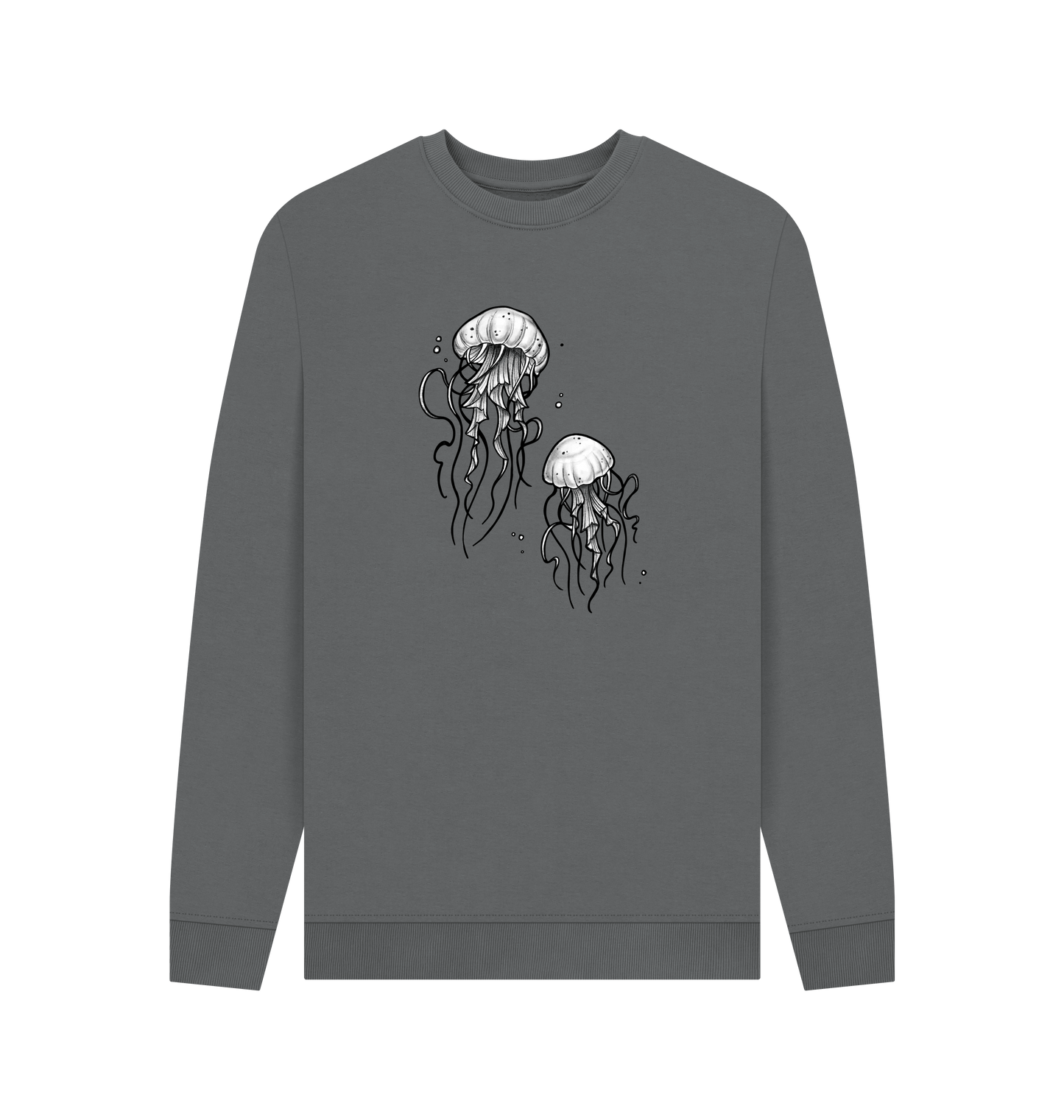 Slate Grey Printed Sweater Front