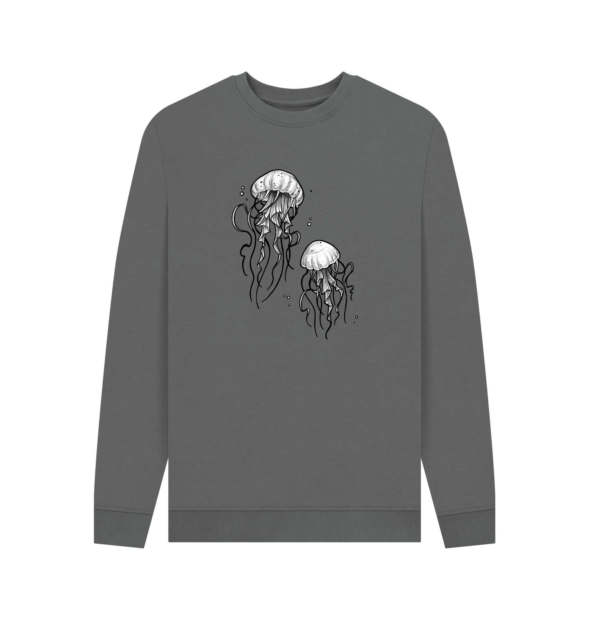 Slate Grey Printed Sweater Front
