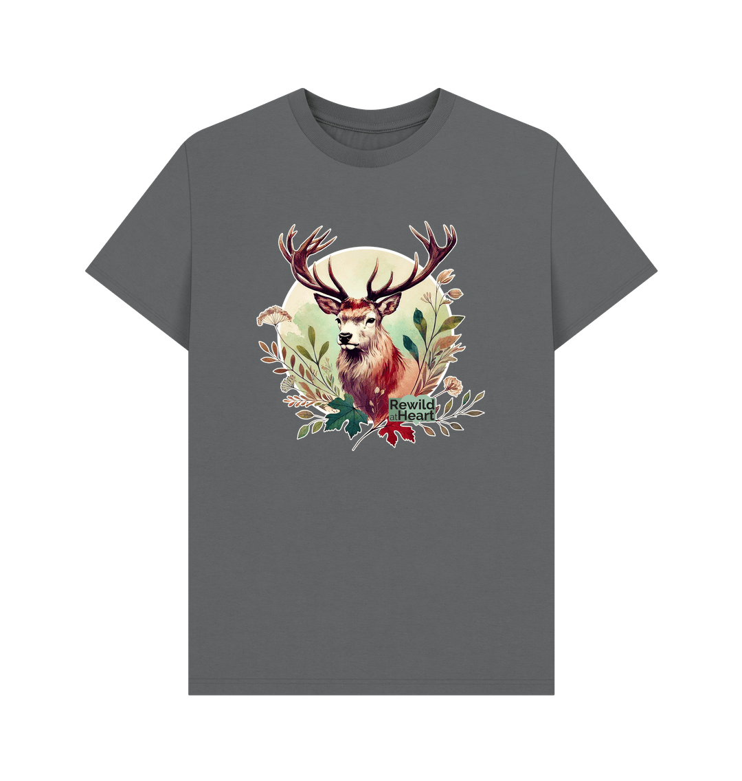 Slate Grey Red Deer Stag Spirit Men's T-Shirt