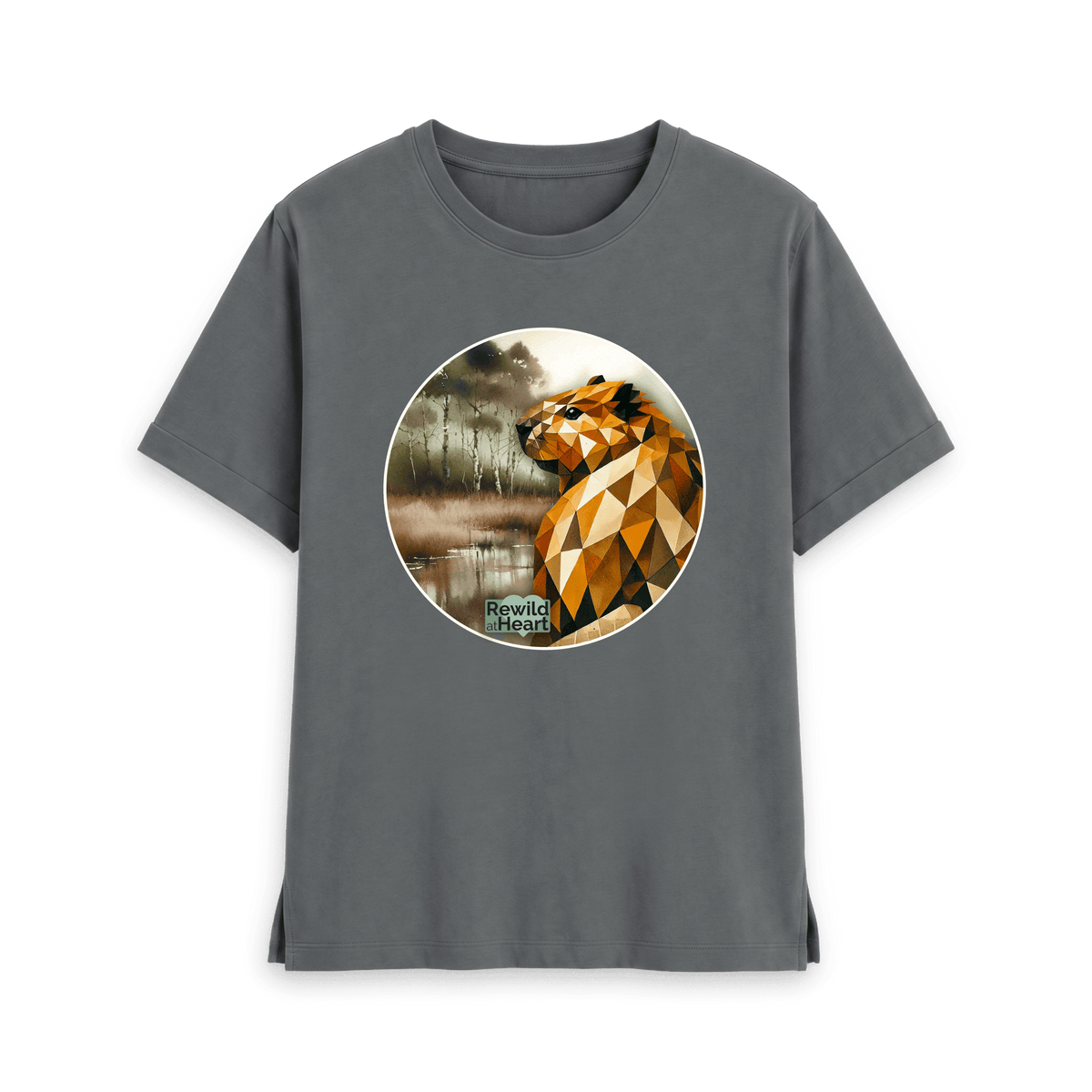 Slate Grey Printed T-shirt Front