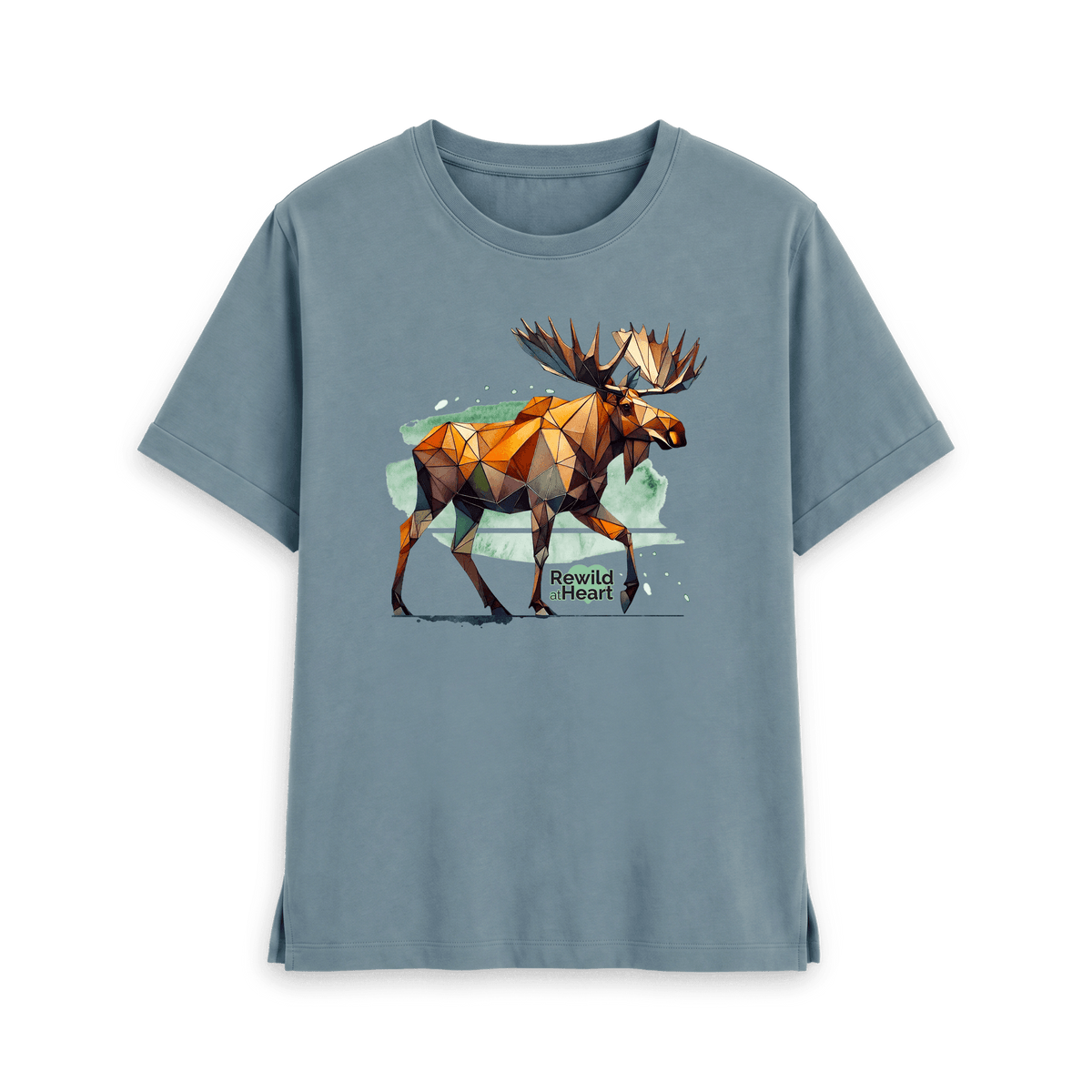 Stone Blue Printed T-shirt Front