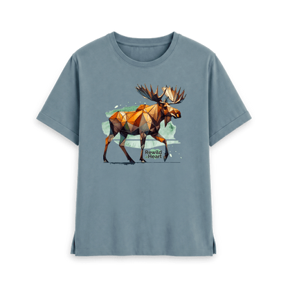 Stone Blue Printed T-shirt Front