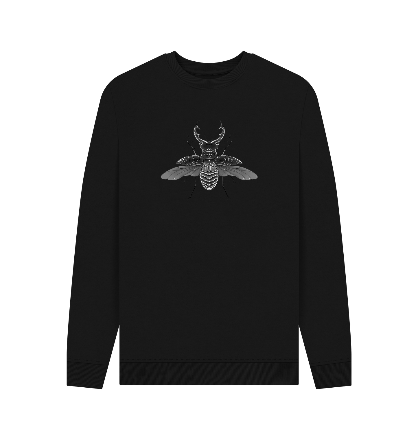 Black Printed Sweater Front