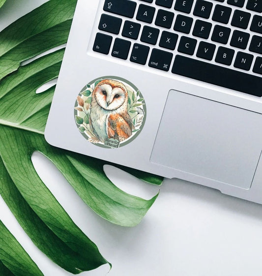 Barn Owl Woodland Sticker