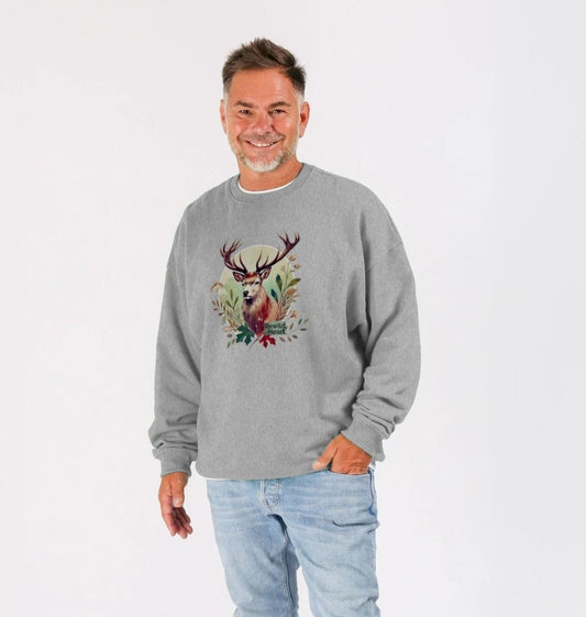 Red Deer Stag Spirit Men's Oversized Sweater