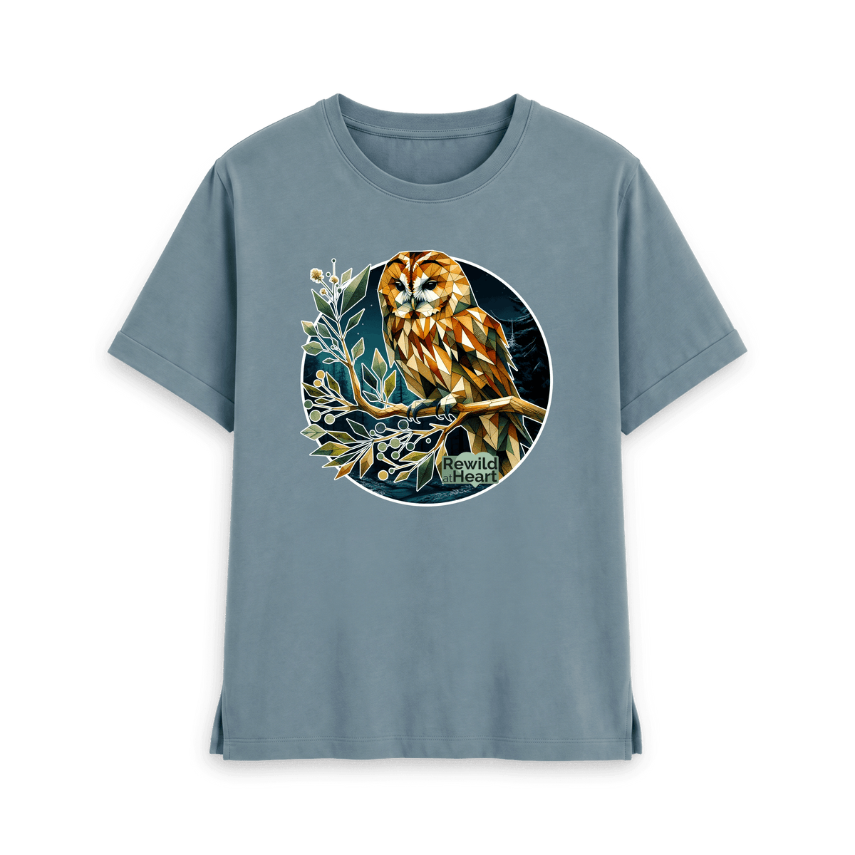 Stone Blue Printed T-shirt Front