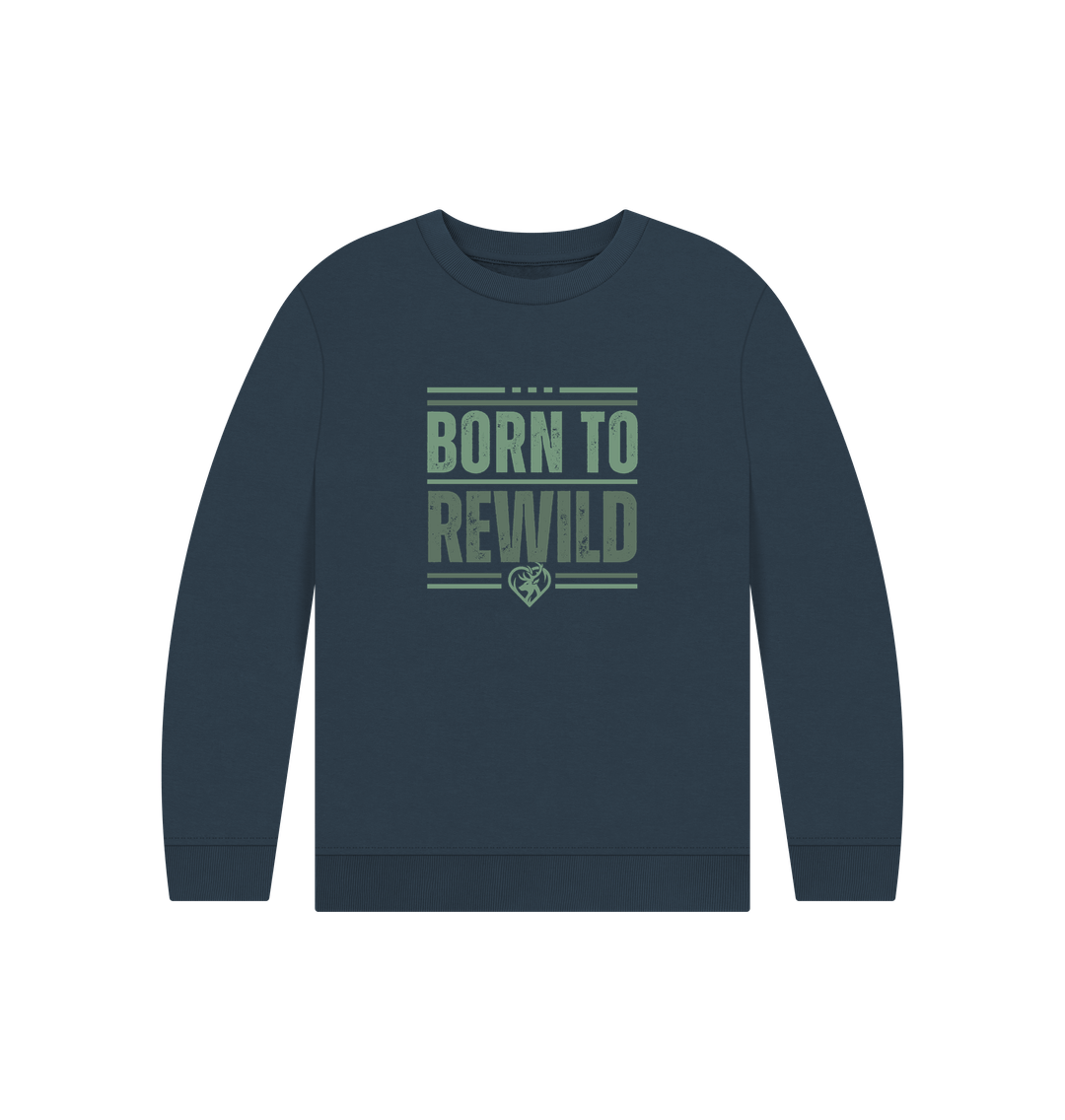 Navy Blue Born to Rewild Kids Jumper