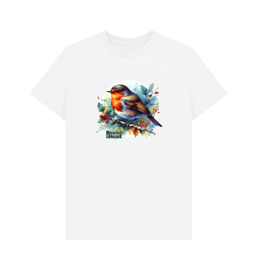 White Robin Redbreast Men's T-Shirt