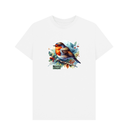 White Robin Redbreast Men's T-Shirt