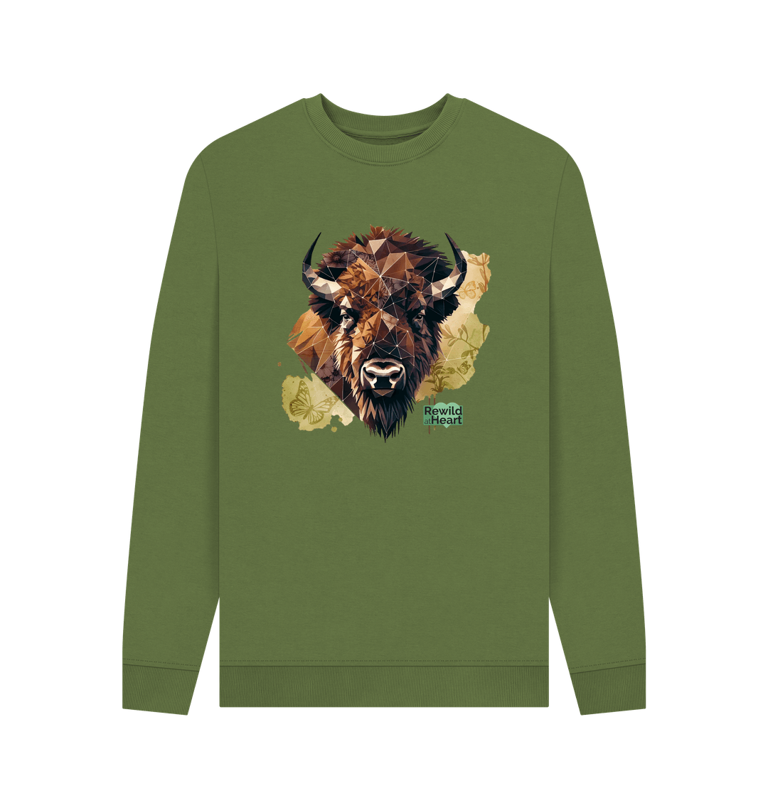 Khaki Printed Sweater Front