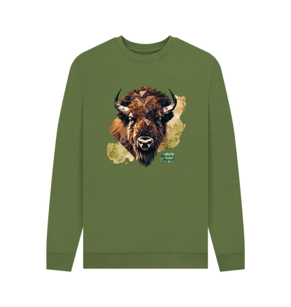 Khaki Printed Sweater Front