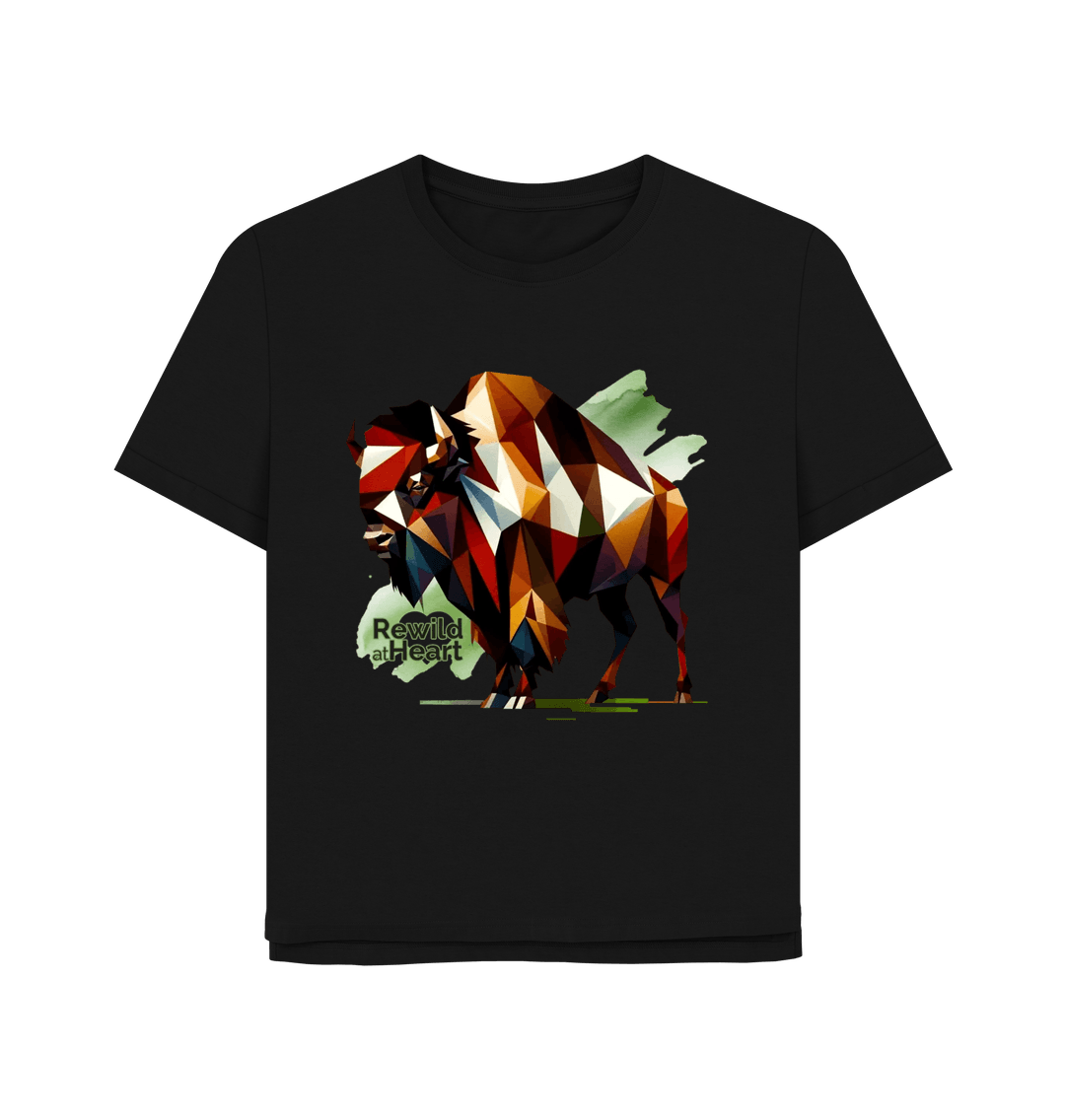 Black European Bison | Relaxed-Fit Women's T-Shirt