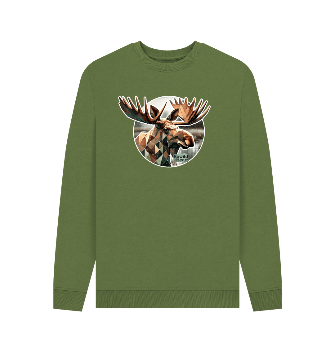 Khaki Printed Sweater Front