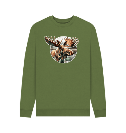 Khaki Printed Sweater Front