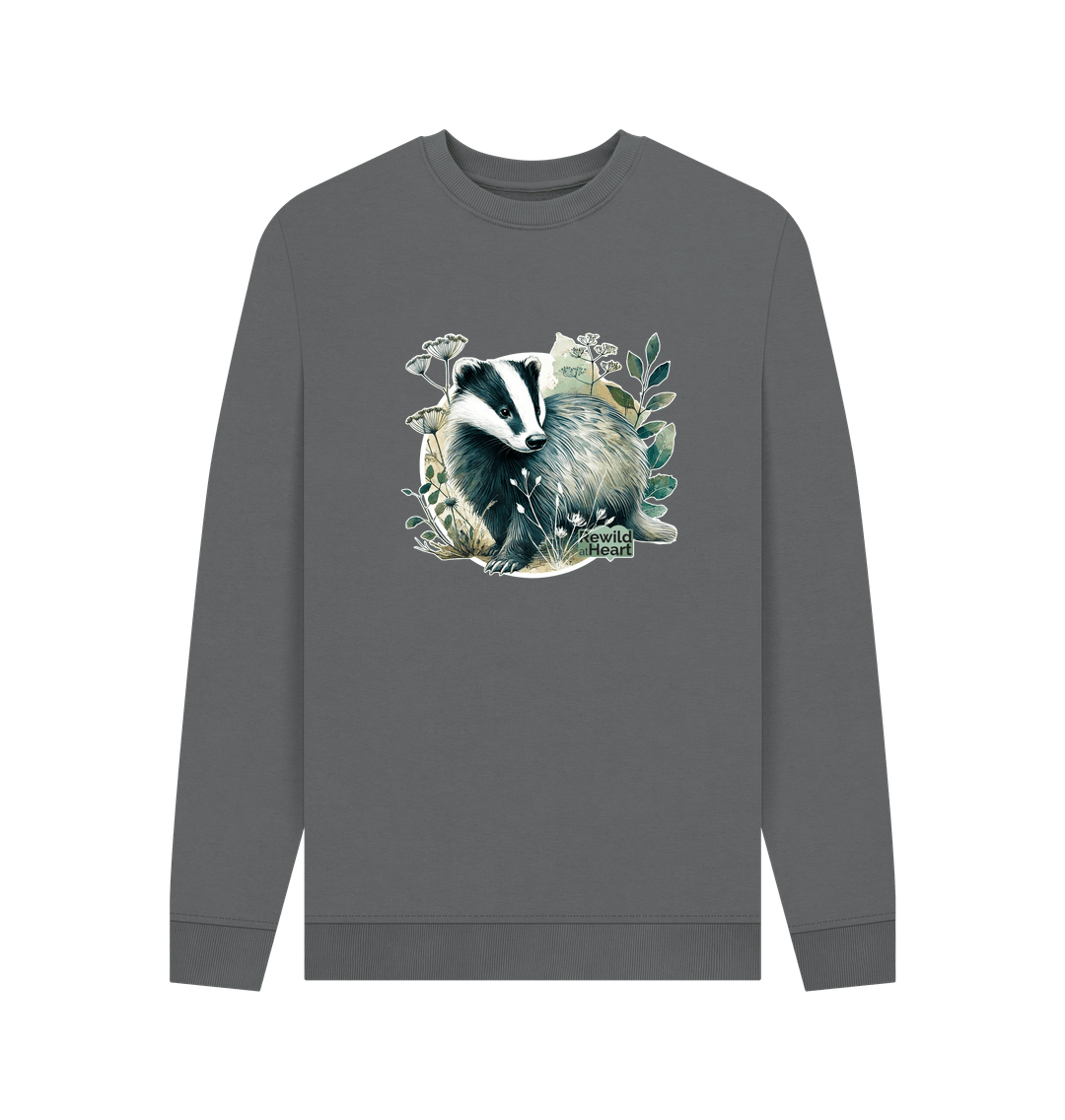 Slate Grey Printed Sweater Front