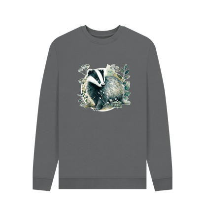 Slate Grey Printed Sweater Front