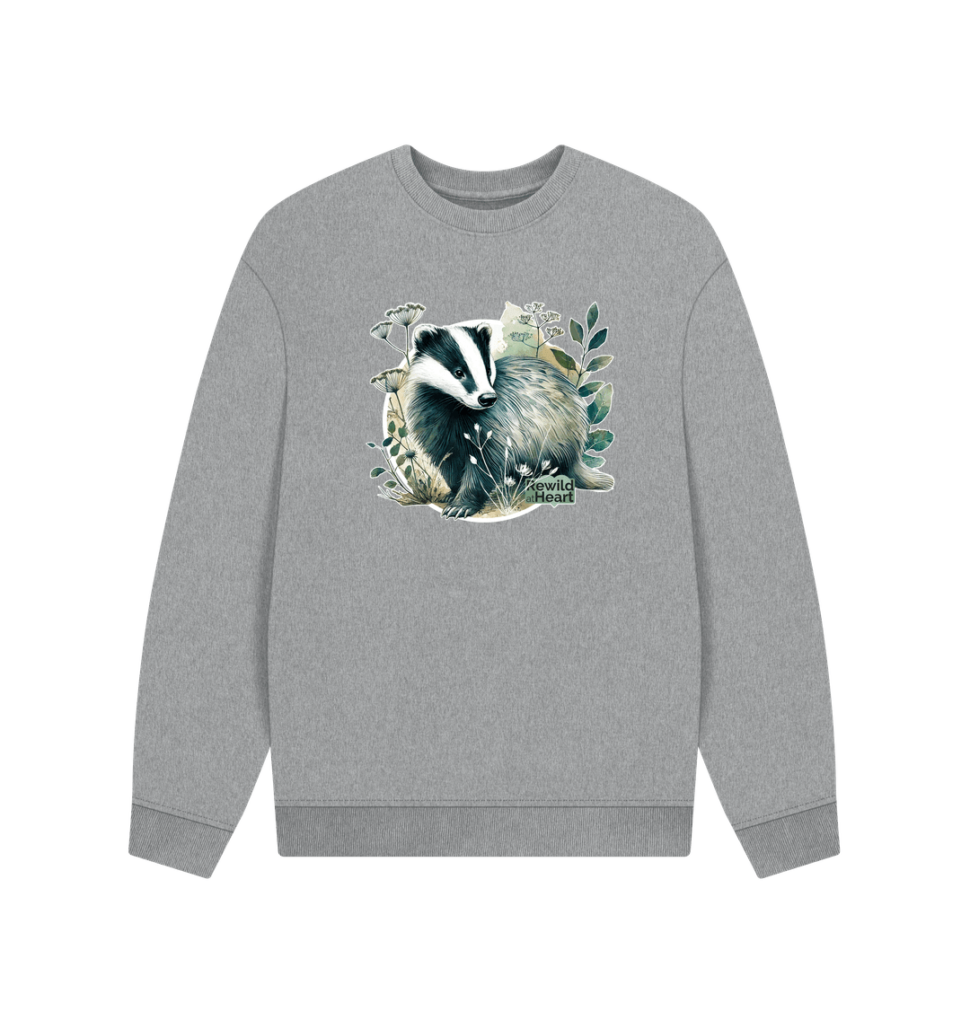 Athletic Grey Badger Wanderer Men's Oversized Sweater