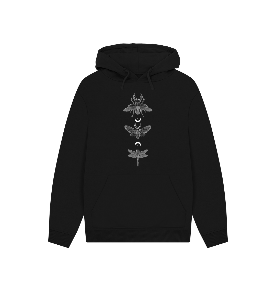 Black Moonlit Insect Trio Hoodie