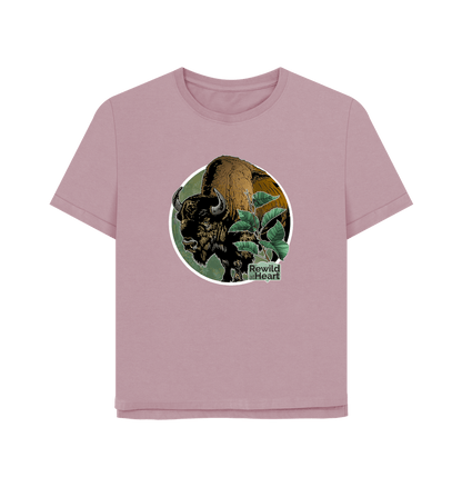 Mauve Bison Woodland Women's Relaxed-Fit T-Shirt