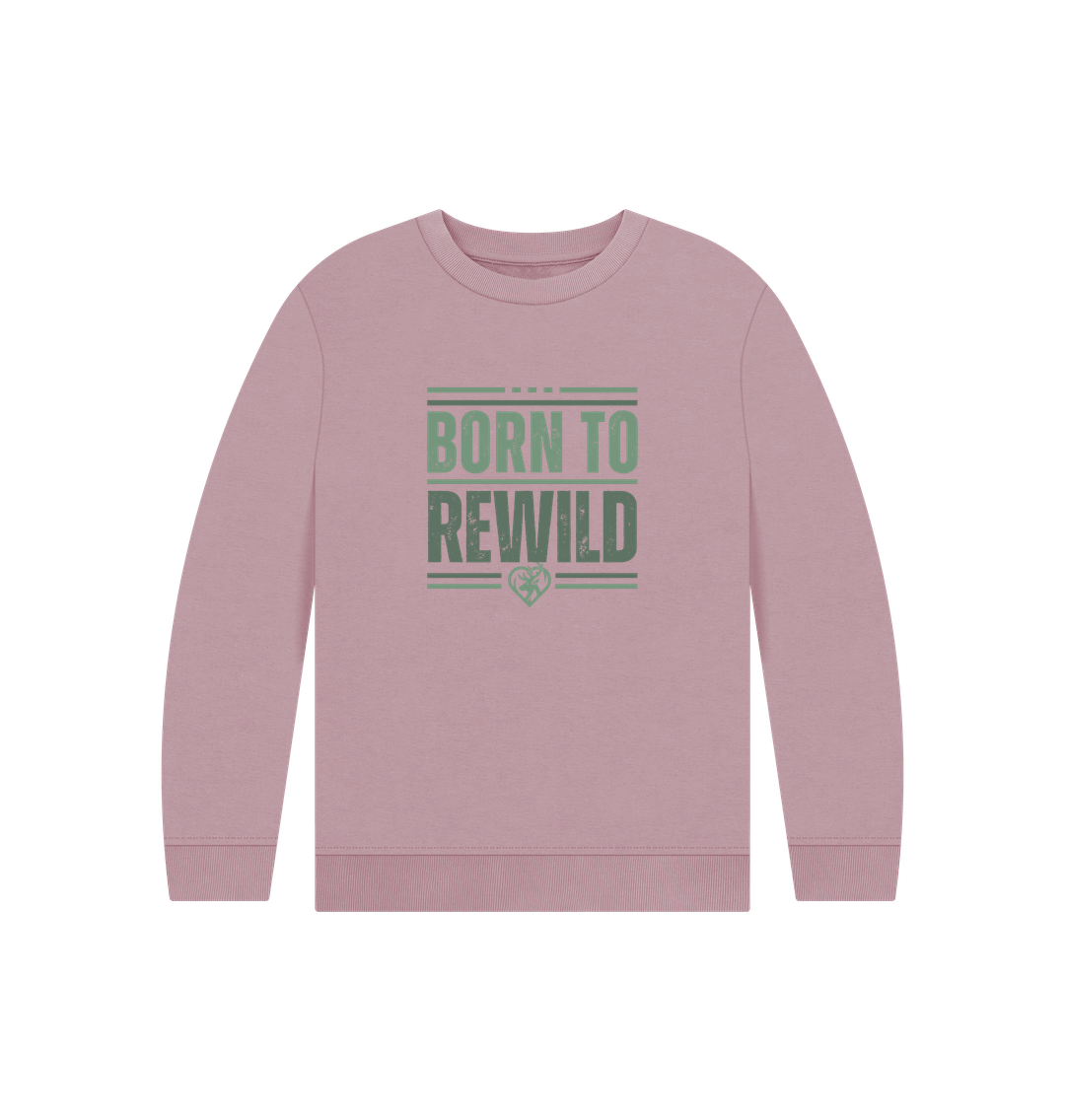 Mauve Born to Rewild Kids Jumper