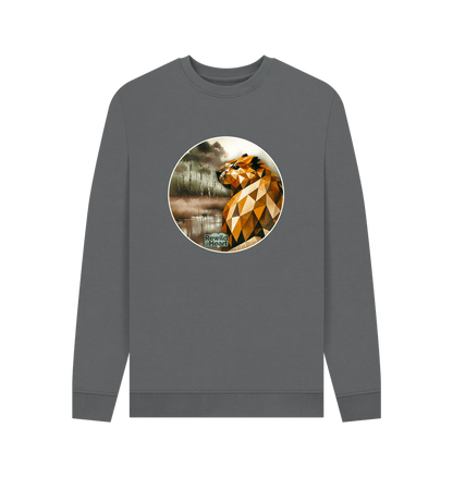 Slate Grey Printed Sweater Front