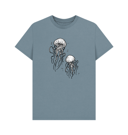 Stone Blue Printed T-shirt Front