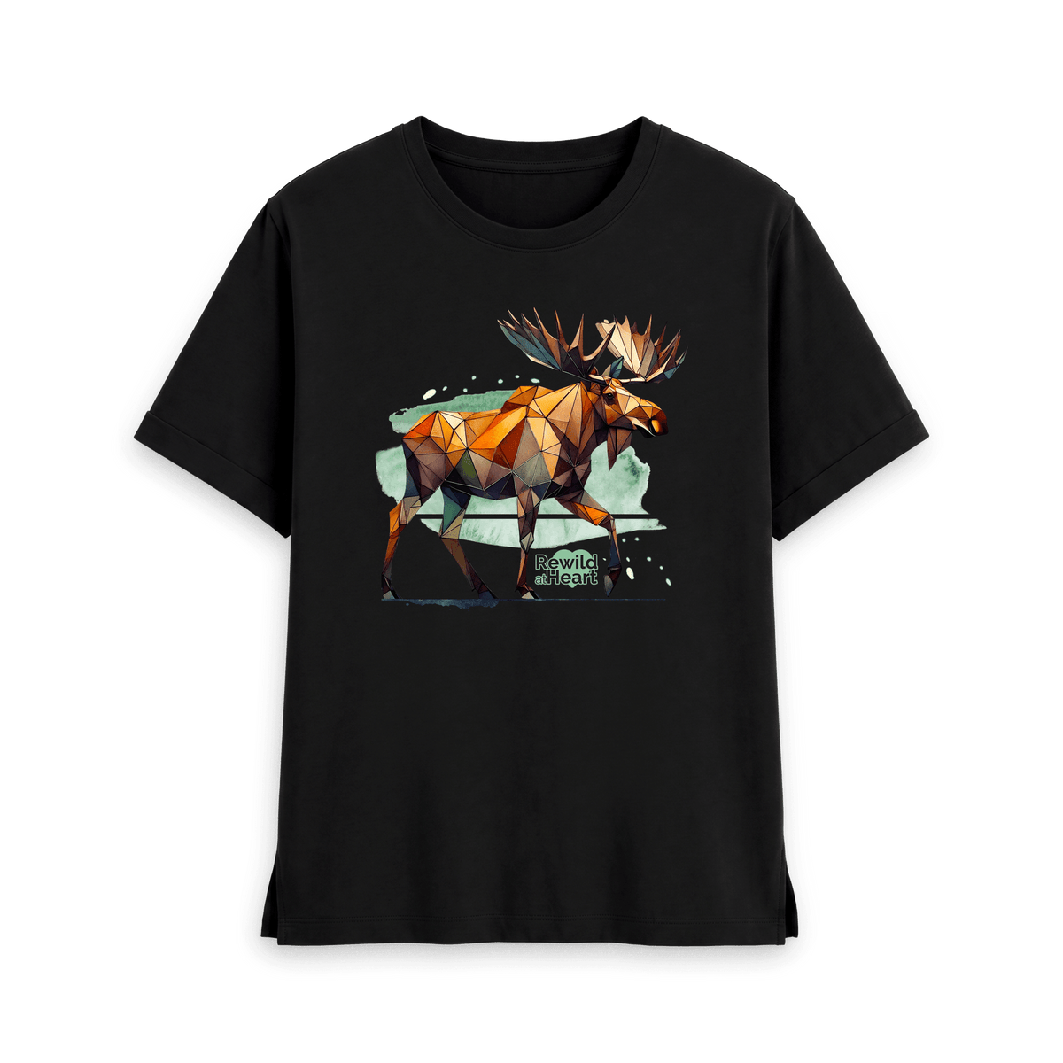 Black Printed T-shirt Front