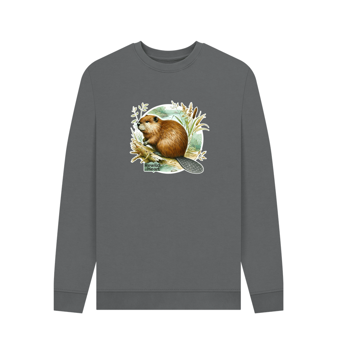 Slate Grey Printed Sweater Front