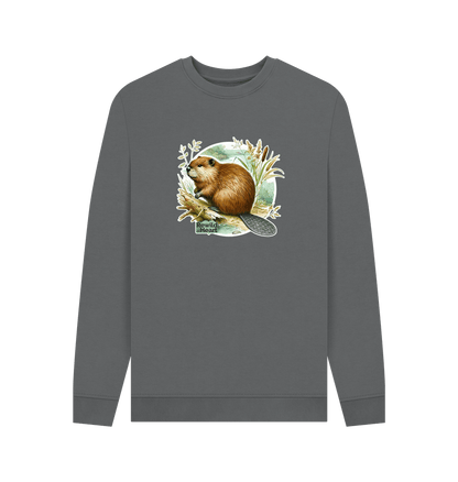 Slate Grey Printed Sweater Front