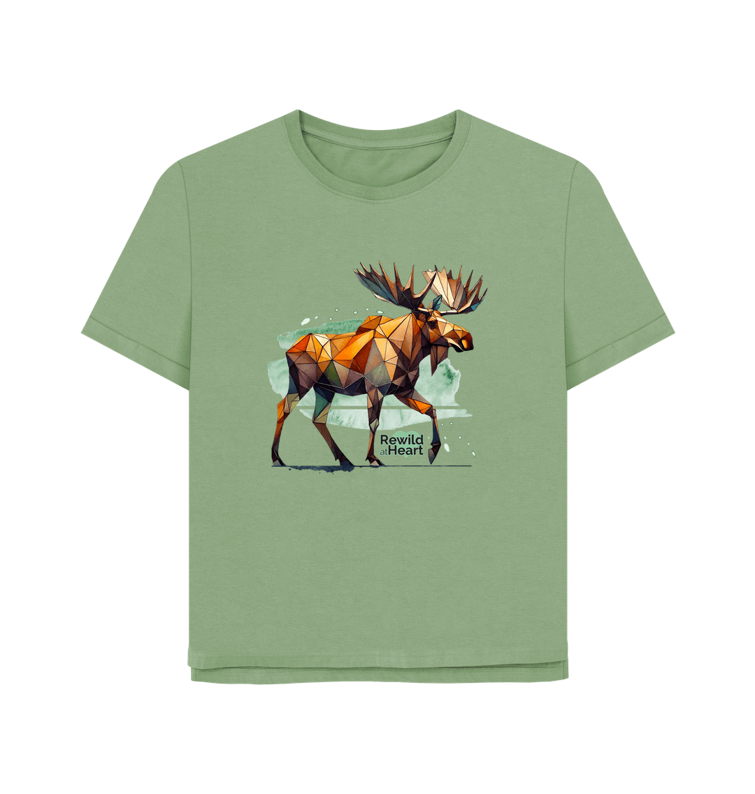 Sage Mighty Moose Mosaic Women's Relaxed-Fit T-Shirt