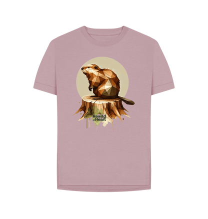 Mauve Wild Beaver | Relaxed-Fit Women's T-Shirt