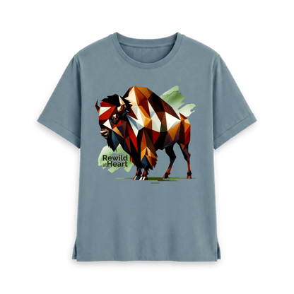 Stone Blue Printed T-shirt Front