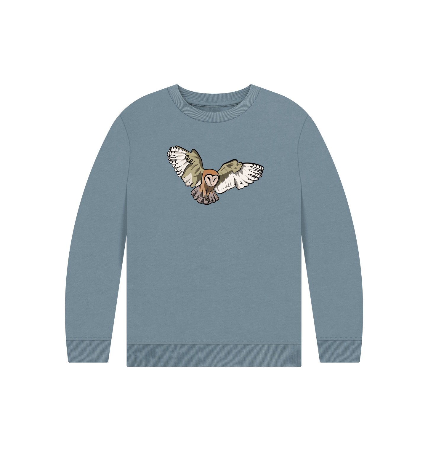 Stone Blue Printed Kids Jumper Front